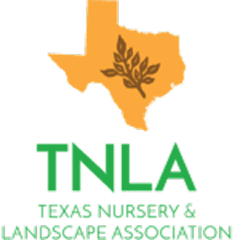 Orange Texas silhouette with green text